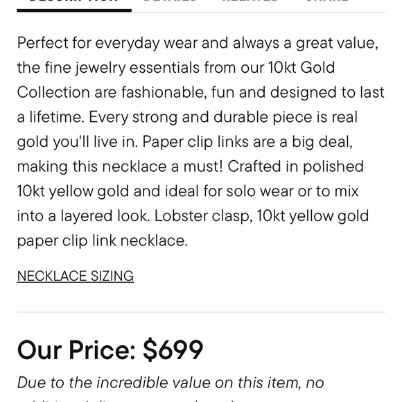 Solid Gold Paperclip Chain Necklace - Picture 7 of 9